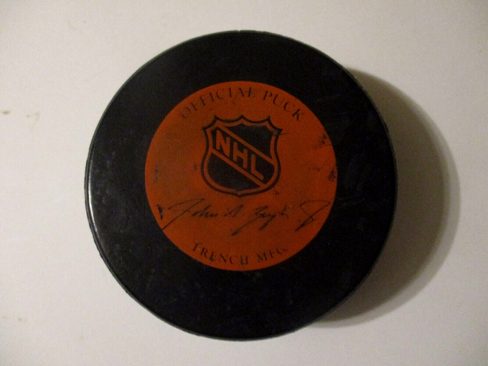 Vintage 1980's Philadelphia Flyers Nhl Official Game Puck John A Ziegler Trench
