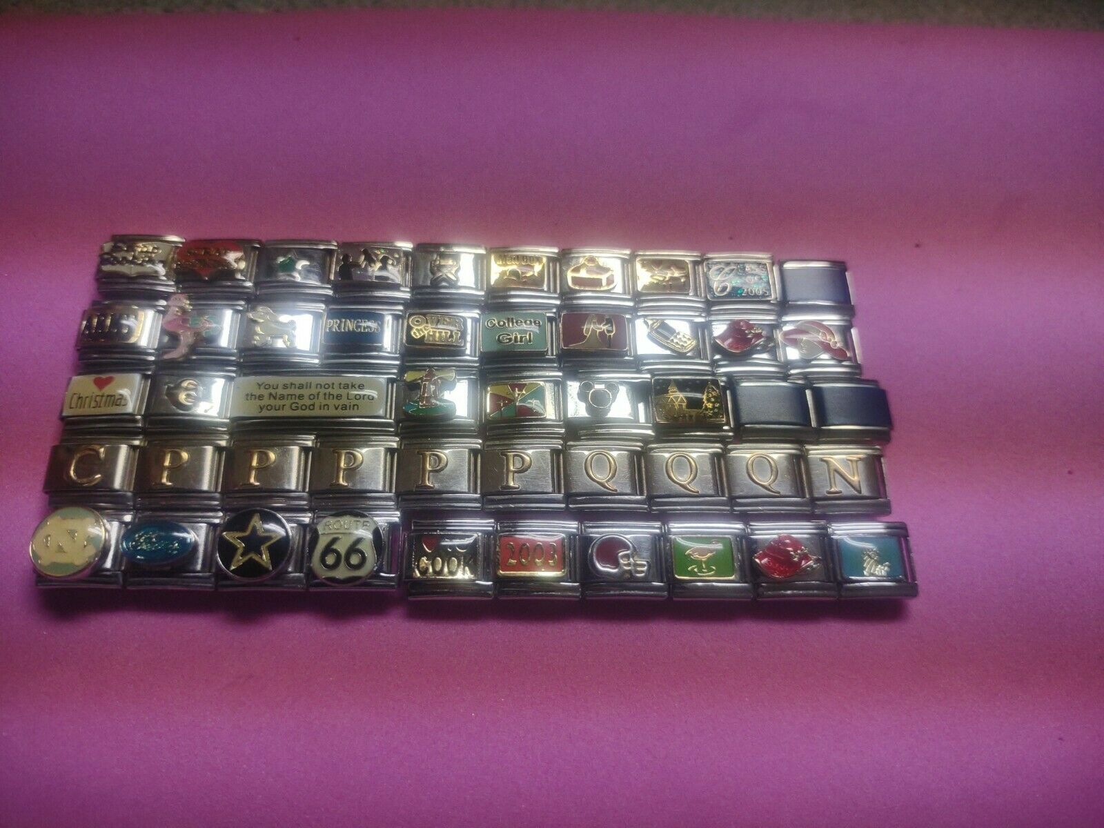 Lot Of 50 Misc Italian Charms 9mm Stainless Steel. #9
